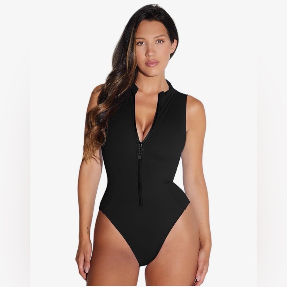 TA3 Hi Cut Sleeveless Surfy Swimsuit ; size Medium Extra Long Torso